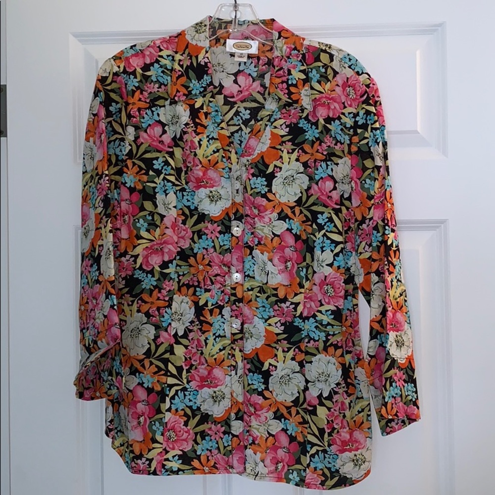 Talbots Floral Buttondown